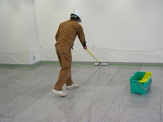 白御影石の防滑施工