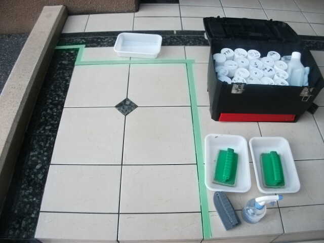 防滑施工のデモンストレーション